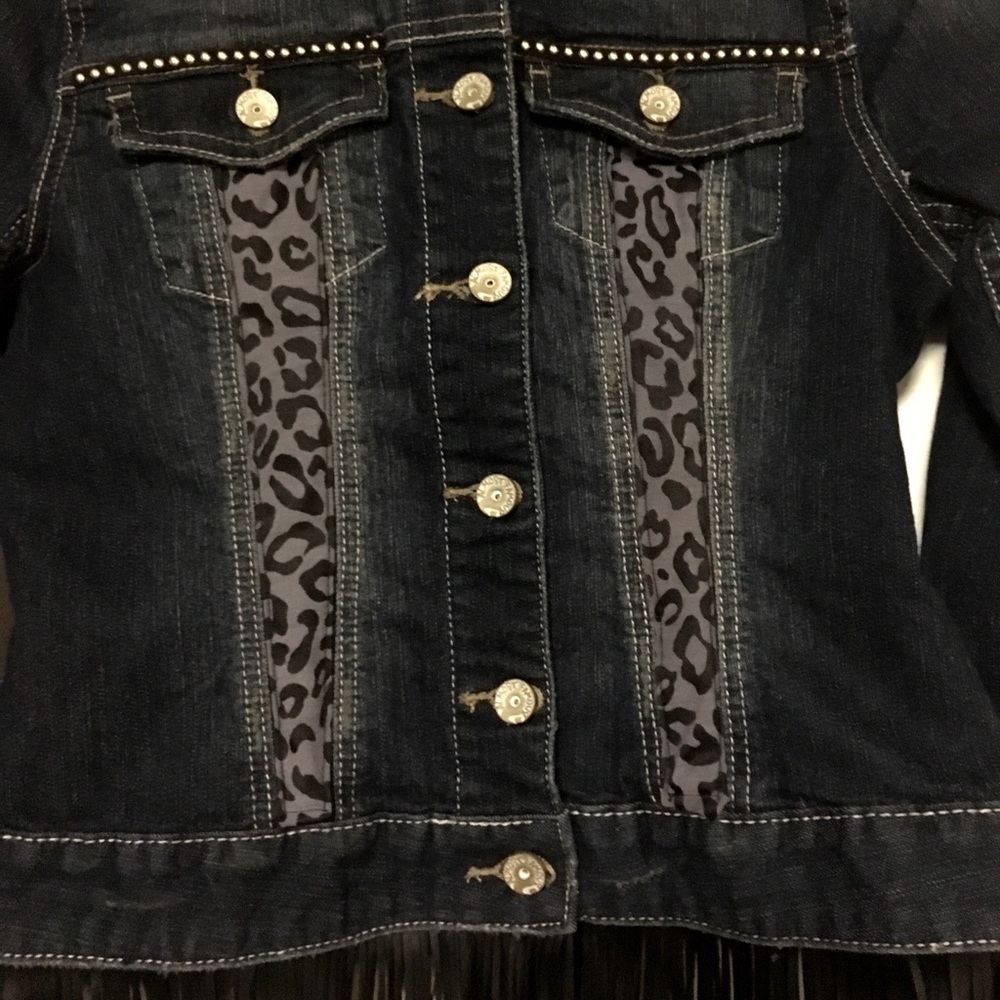 Black Fringe Back Number Rodeo Jacket - Picture 2 of 2